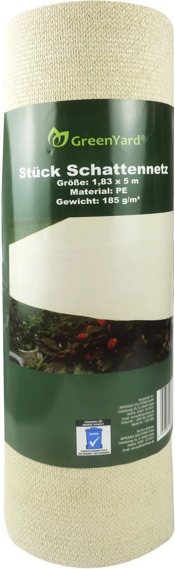 Schattierungsnetz Sonnensegel, ca. 1,83 x 5 m