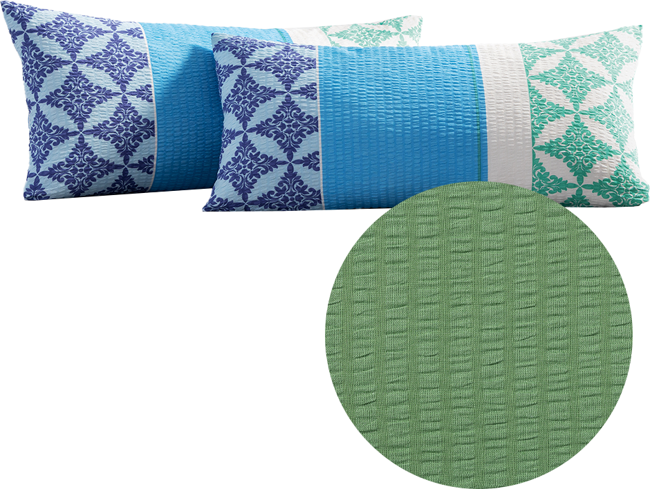 Seersucker-Kissenbezüge, 2er-Set, je ca. 40 x 80 cm