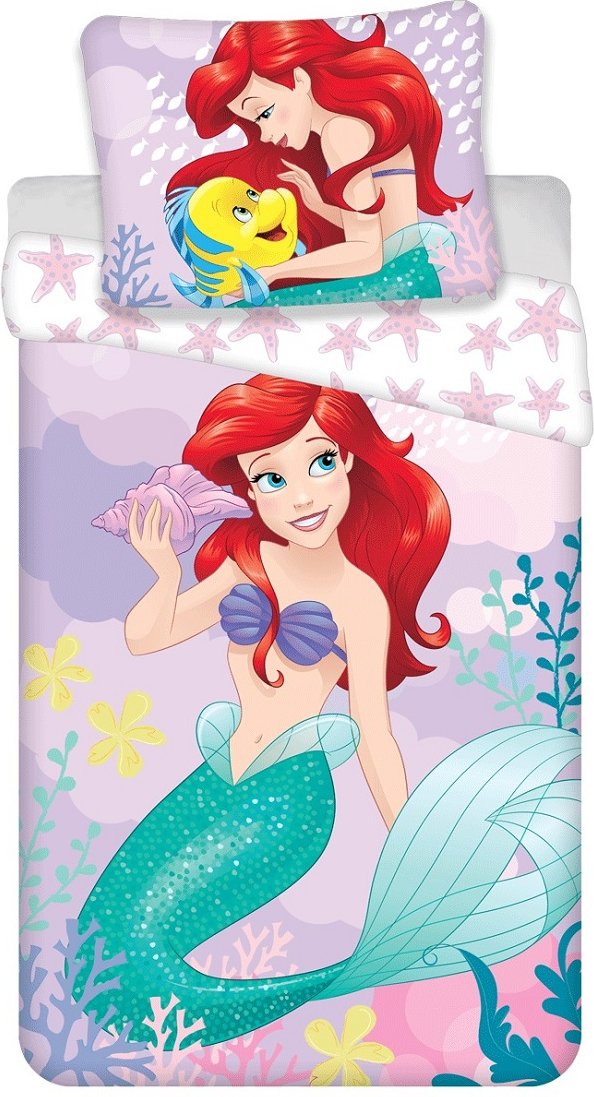 Disney Ariel Bettwäsche 140×200 + 70×90 cm – Weiche Baumwollbettwäsche
