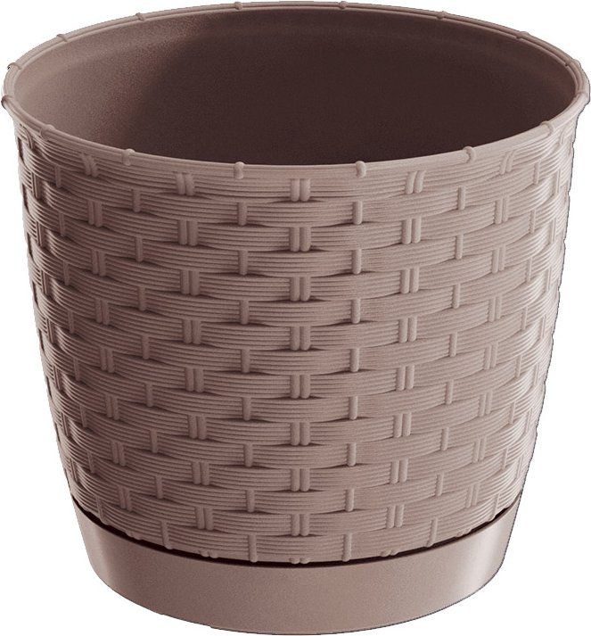 Blumentopf in Rattanoptik, ca. 13l, Dunkelbraun