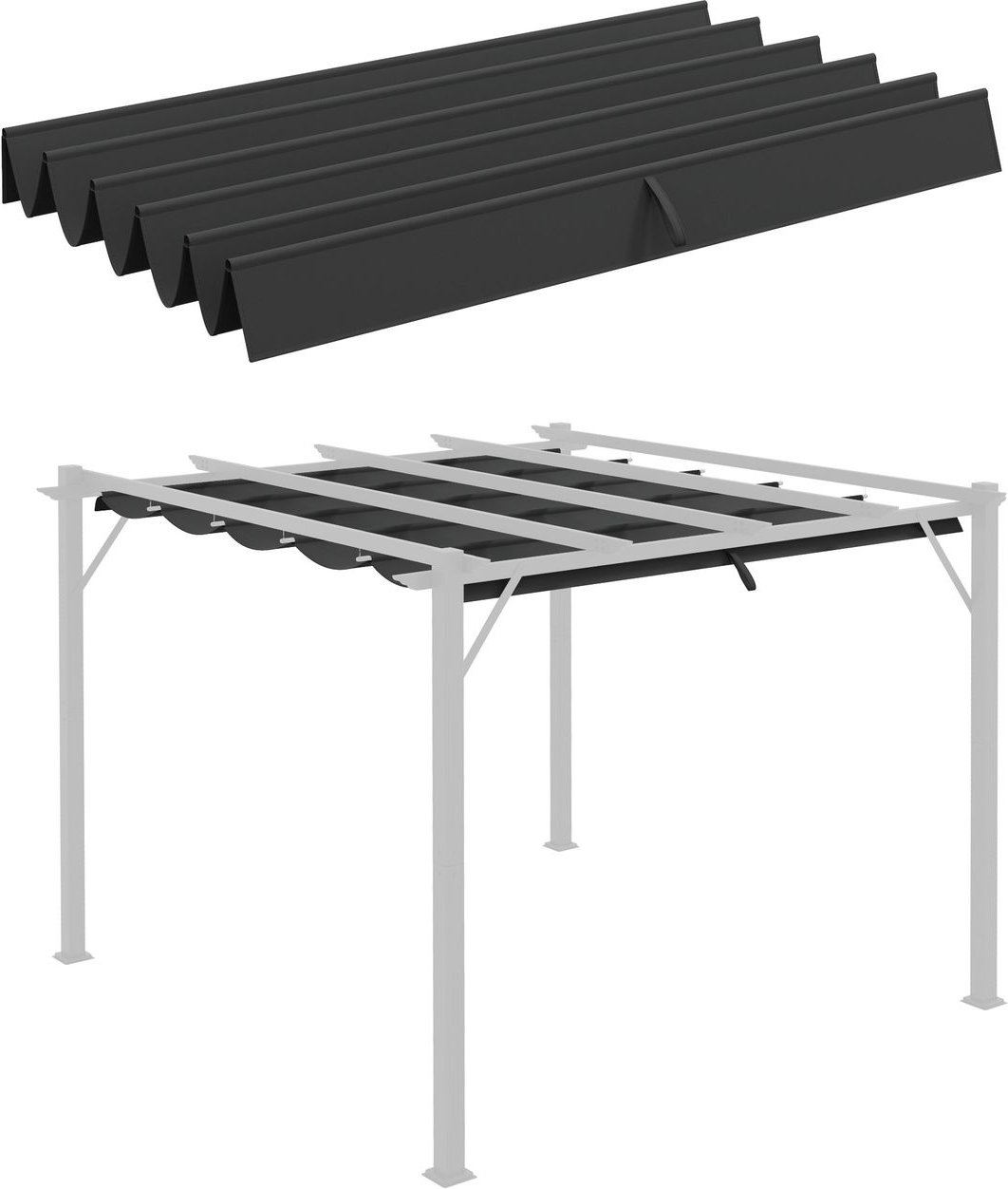 Ersatzdach für Pergola, 2,5 x 2,55 m Pergola-Dach mit Entwässerungslöchern