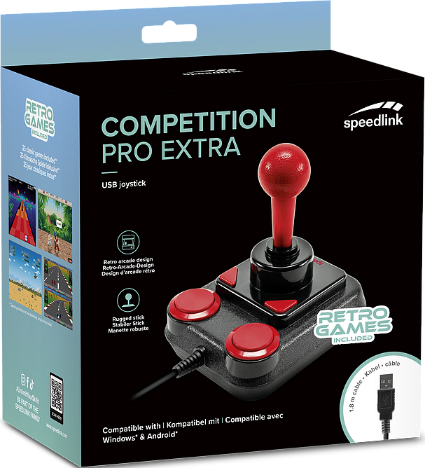 COMPETITION PRO EXTRA USB Joystick, black-red