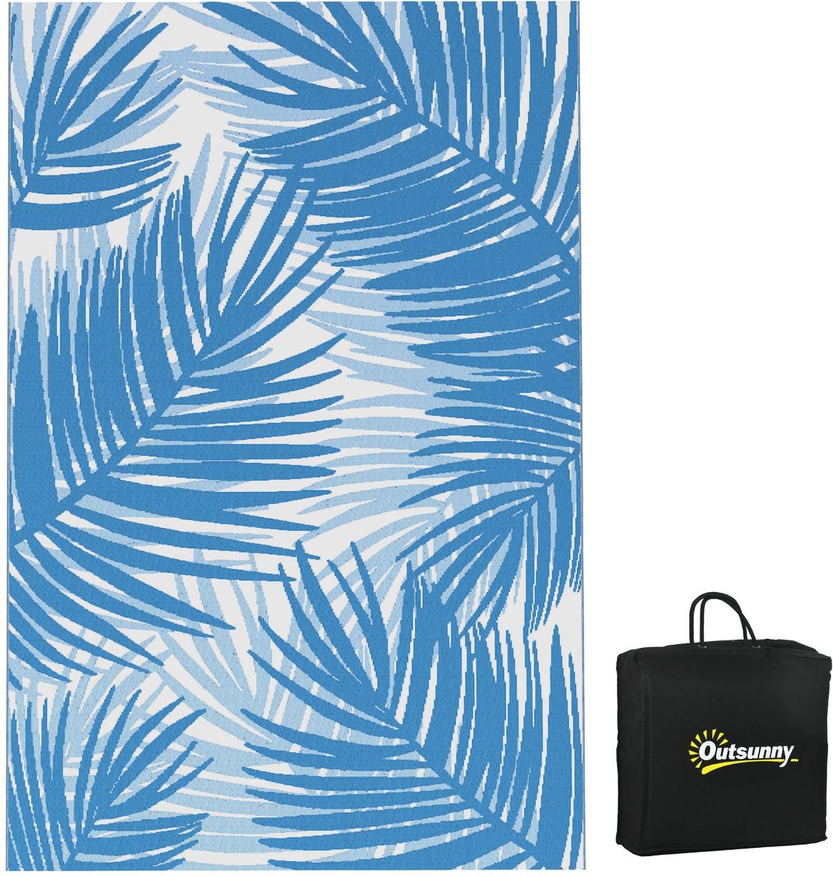 Thumbnail - Outdoorteppich, Wendeteppich mit Tragetasche, Gartenteppich für Camping