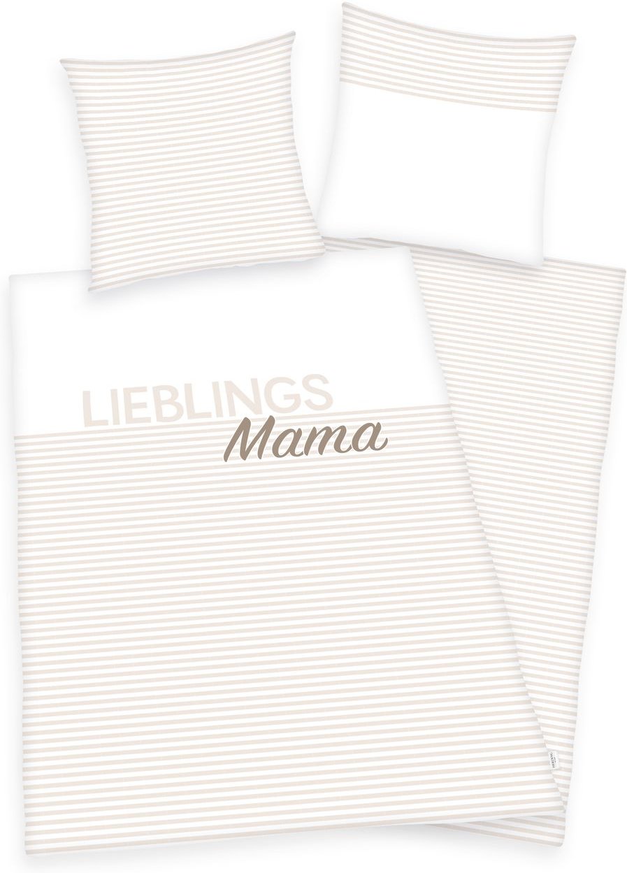 Lieblings-Mama Bettwäsche Größe 80x80 + 135x200 cm