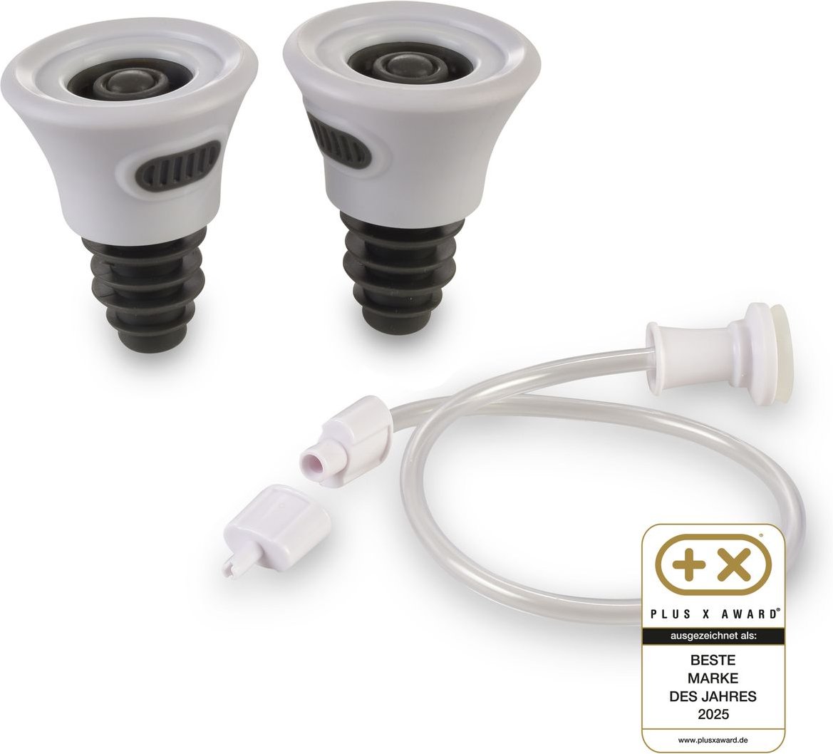 Vakuum-Weinflaschenverschluss (2er) weiss/schwarz