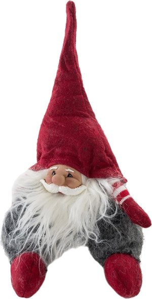 Deko Wichtel mit Mütze aus Filz und Polyresin