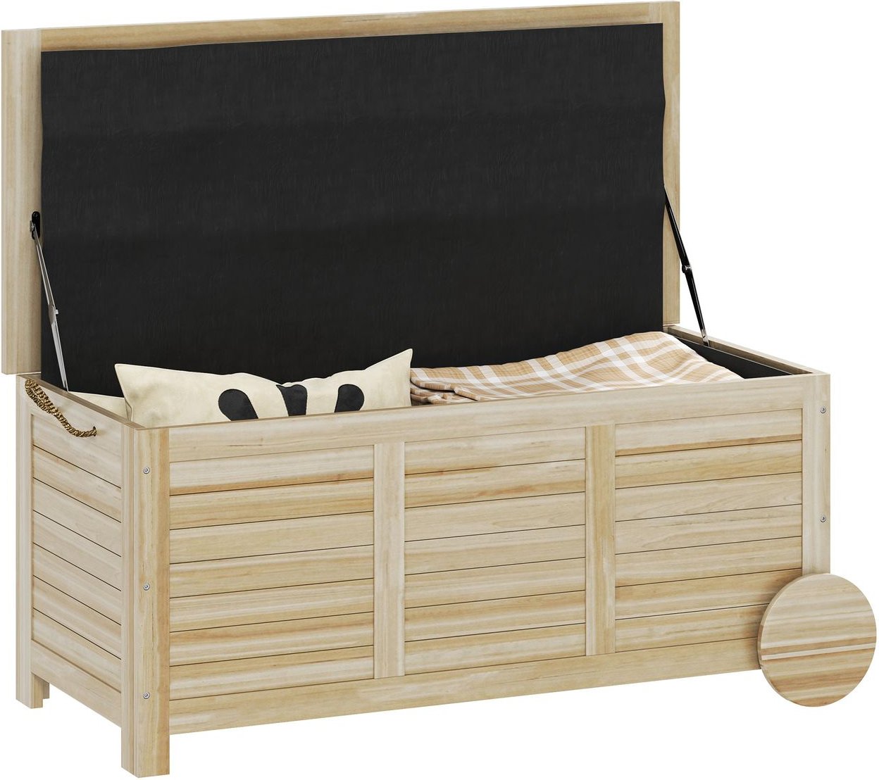 Auflagenbox 185 L Stauraum Wasserdicht Gartenbox mit Rollen Holz