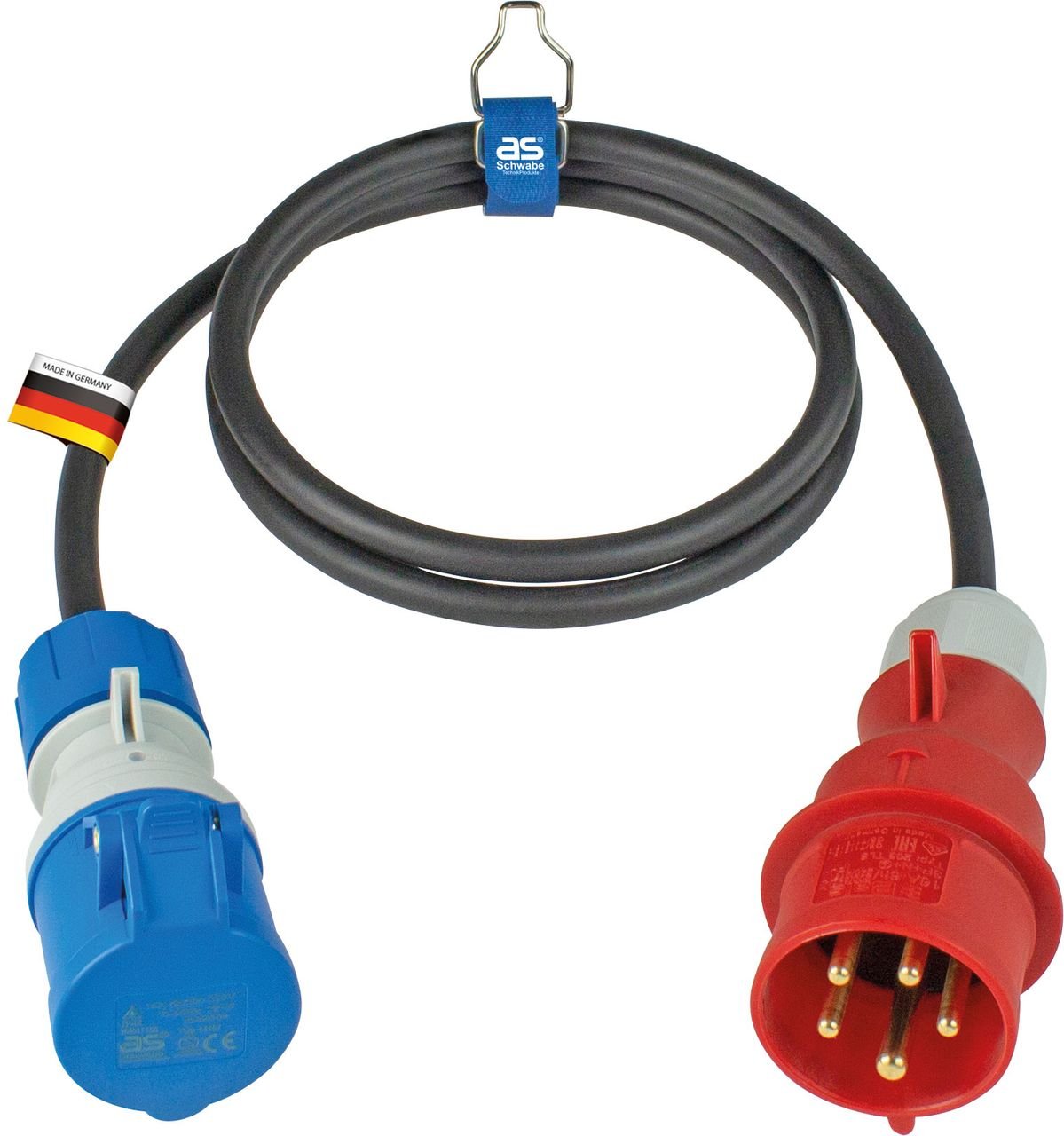 Adapterleitung 1,5 m CEE Stecker 5-polig auf CEE Kupplung, Außenbereich IP44