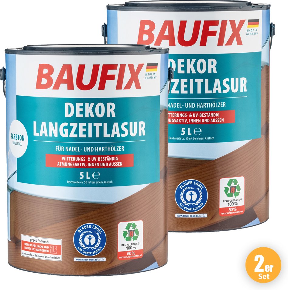 Dekor-Langzeitlasur, Nussbaum - 2er Set