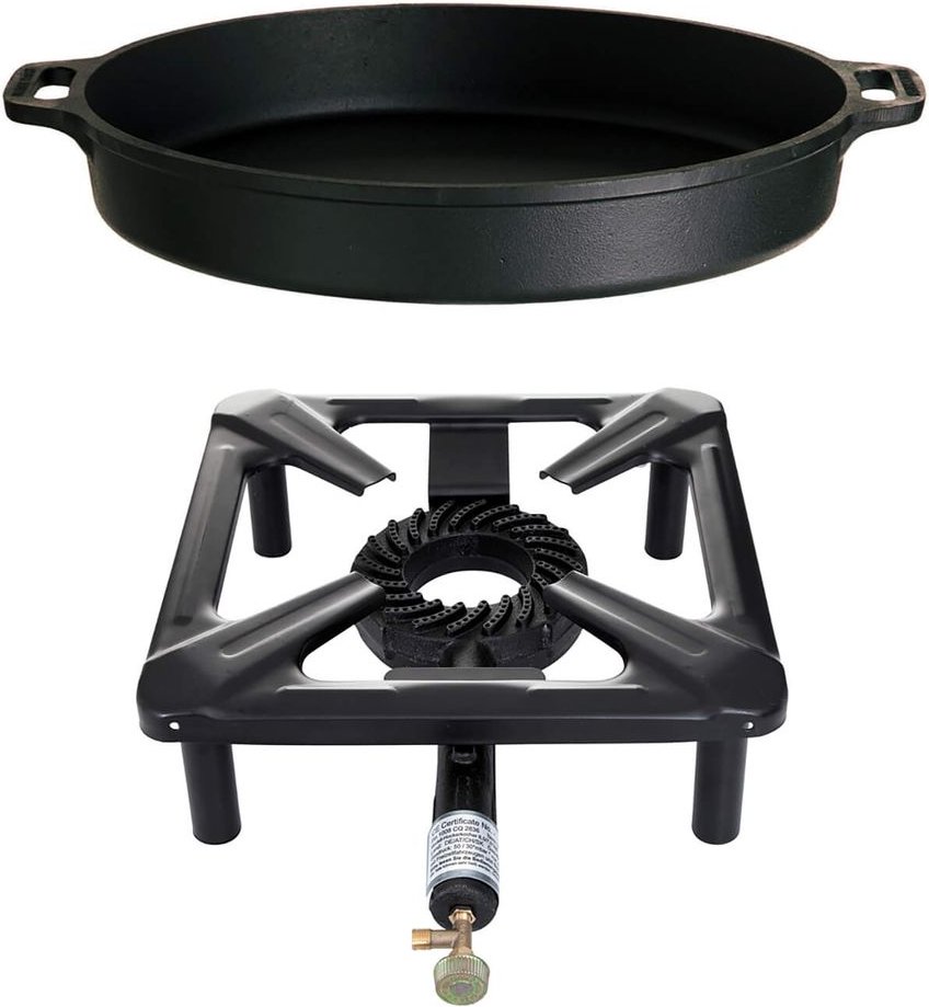 Hockerkocher & Gusspfanne 40cm - Camping & Profiköche - Set Angebot