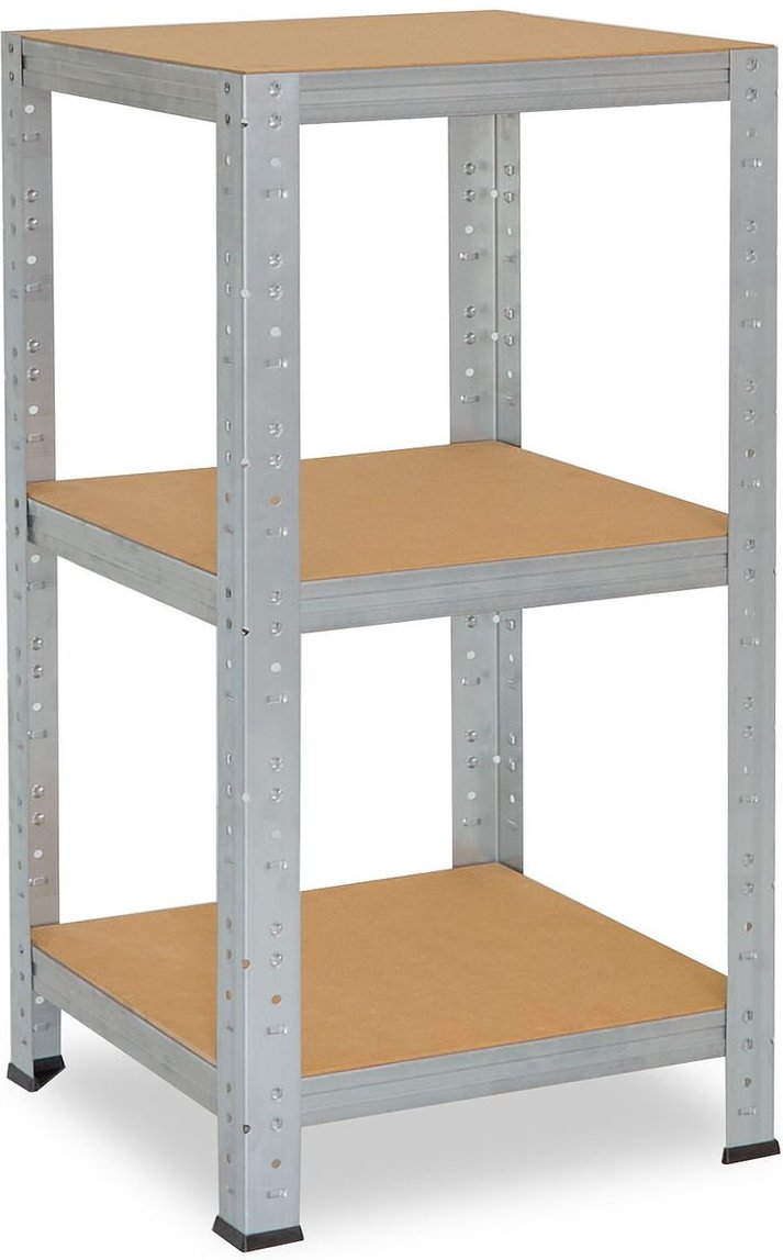 HOME 90x50x50cm Schwerlastregal in verzinkt mit 3 Böden