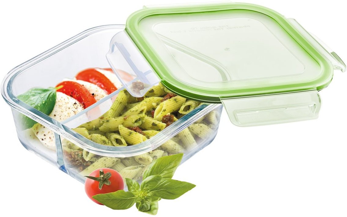 Vorratsdose mit fester Abtrennung quadratisch