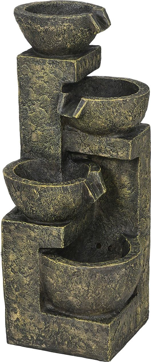 Outsunny Gartenbrunnen, Springbrunnen mit Einstellbarer Strömung, Zierbrunnen