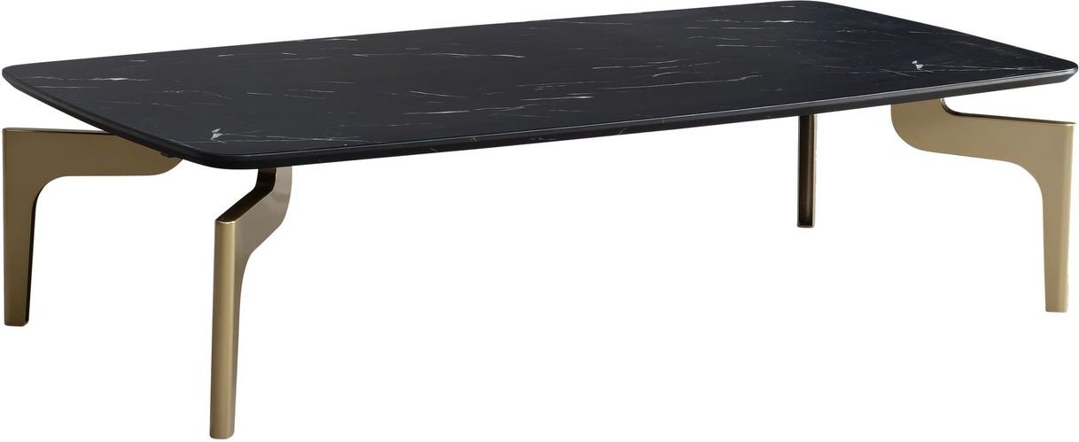 Couchtisch Schwarz Marmor Optik 120x60x30,5 cm MDF / Metall