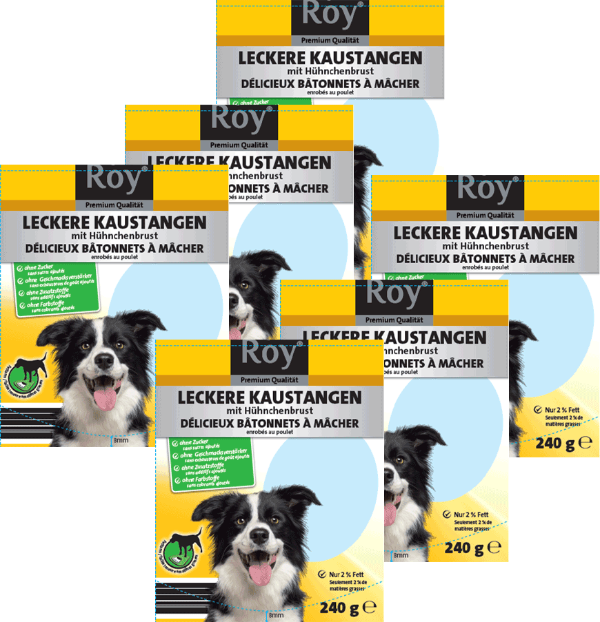 Leckere Kaustangen mit Hühnchenfleisch 240g - 6er Set