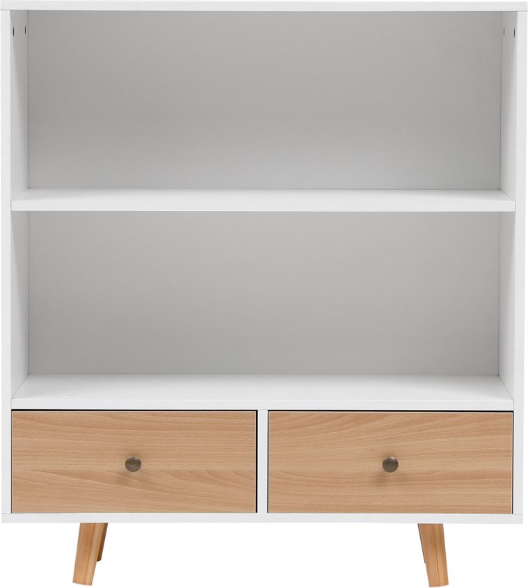 Thumbnail - Happy Home Sideboard Kommode offenes Regal mit 2 Schubladen HWR18-WEI weiß