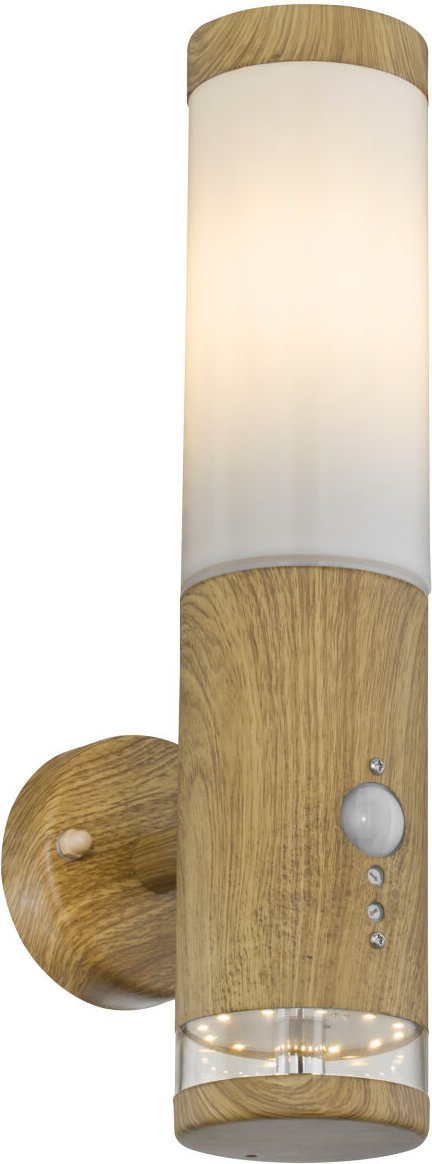 Lighting - JAICY - Außenleuchte Edelstahl holzoptik, 1x E27 LED