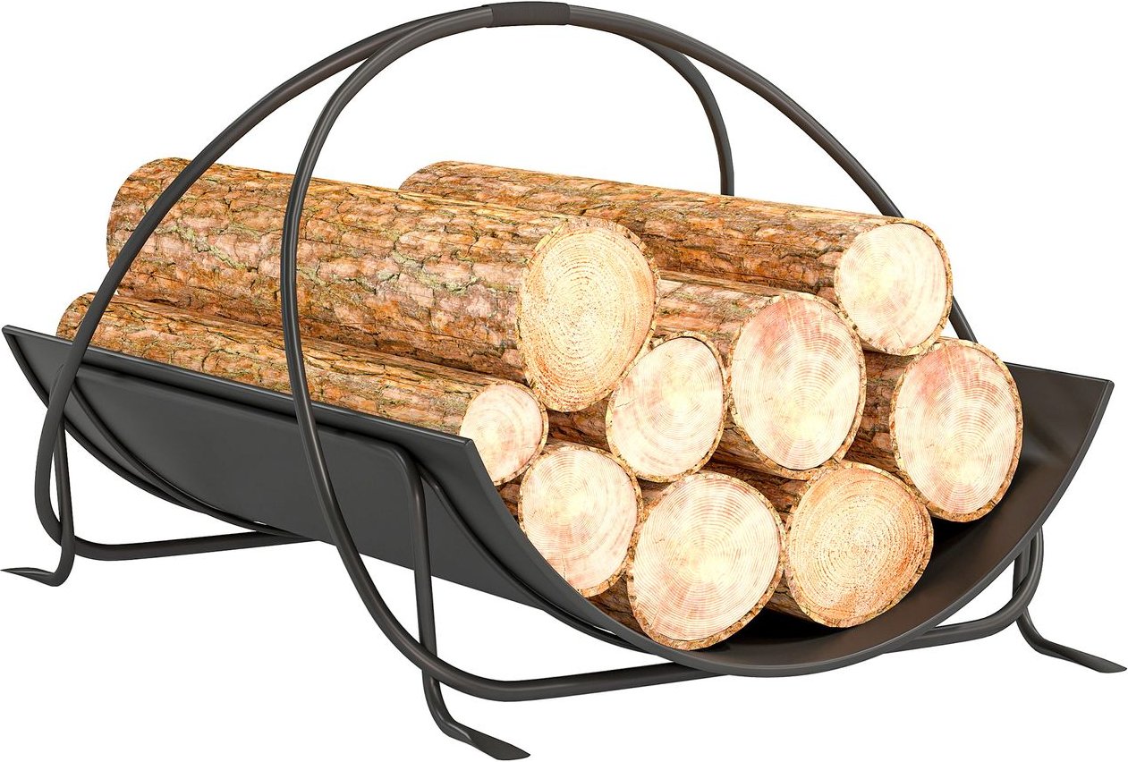 Kaminholzregal für innen 51 x 38 x 33cm geometrische Brennholzregal