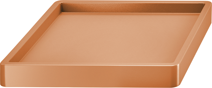 Thumbnail - Pflanzenroller m. erhöhtem Rand // eckig // 36,5 x 36,5 x 5,5 cm // terrakotta