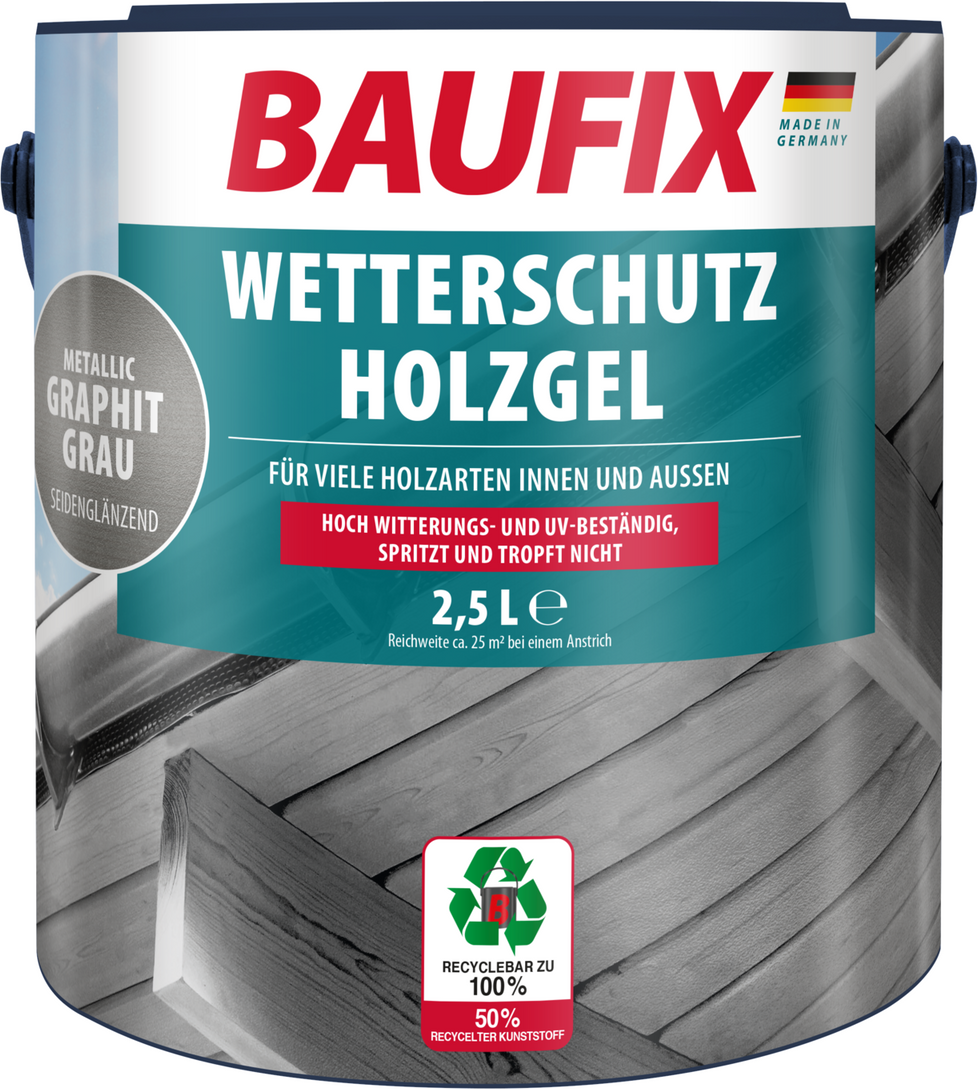 Wetterschutz-Holzgel graphitgrau metallic 2,5L
