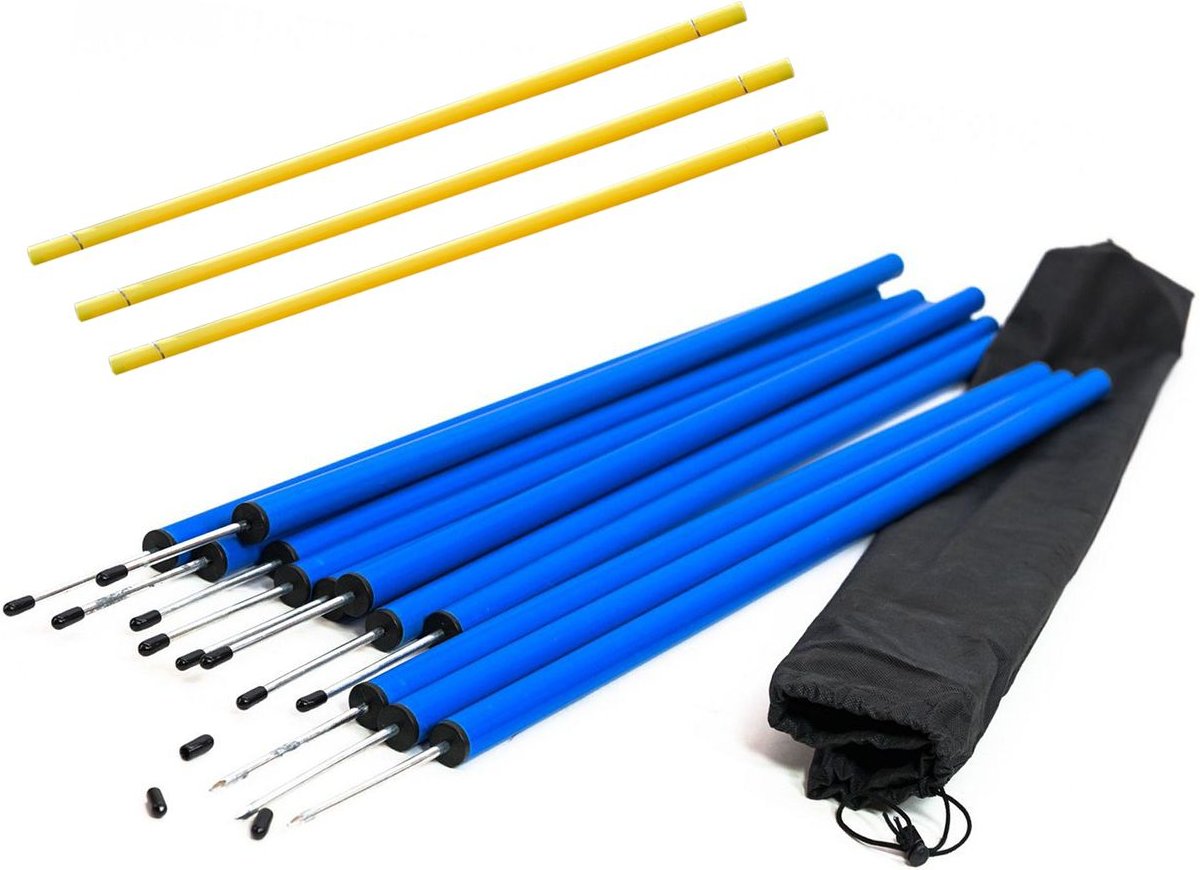 Thumbnail - Lemodo Hundetrainingsset, 12 Stk. Slalomstangen und 3 Stk. Hürdestangen