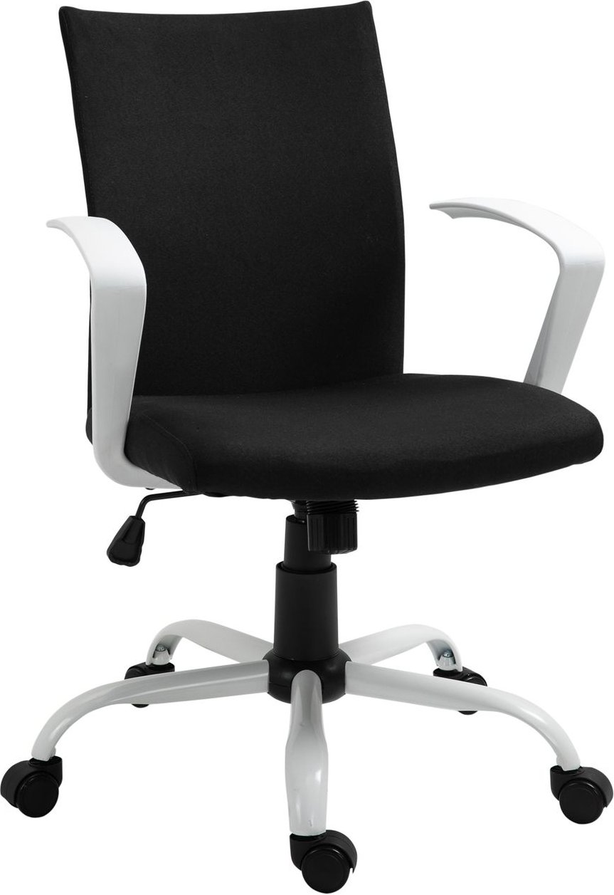 Bürostuhl höhenverstellbarer ergonomisch 360° Drehräder Schaumstoff Nylon Schwarz 61 x 61 x 89-99cm