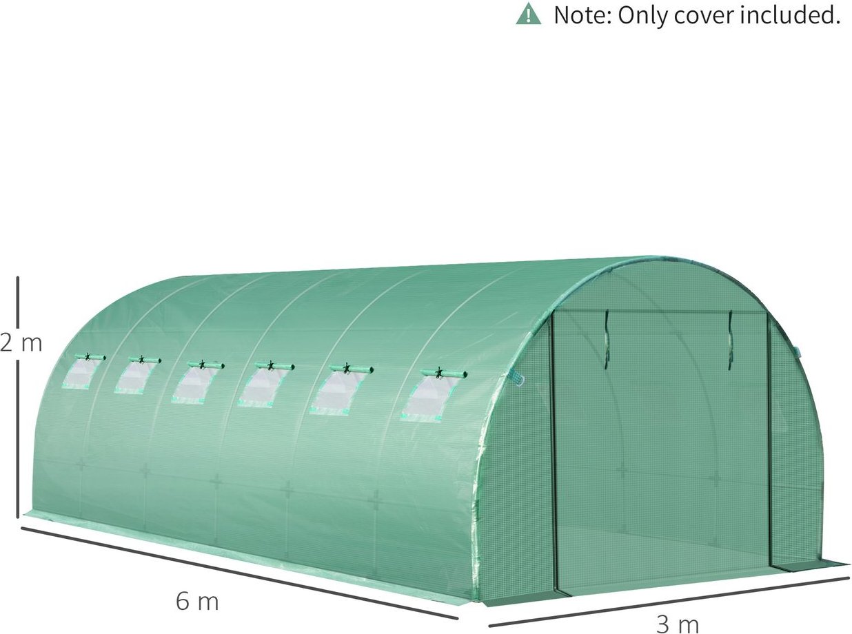 Polyethylenfolie 6x3x2m Ersatzfolie mit 12 Fenster für Folientunnel
