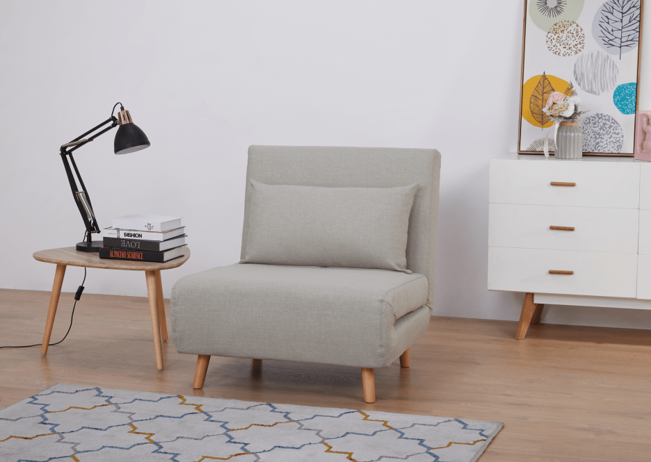 Schlafsessel inkl. Kissen, ca. 77 x 90 x 81 cm - Hellgrau