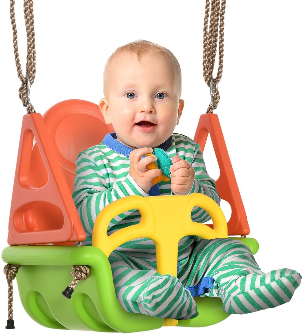 Thumbnail - 3-in-1 Babyschaukel, Kinderschaukel mit verstellbarem Seil, Grün