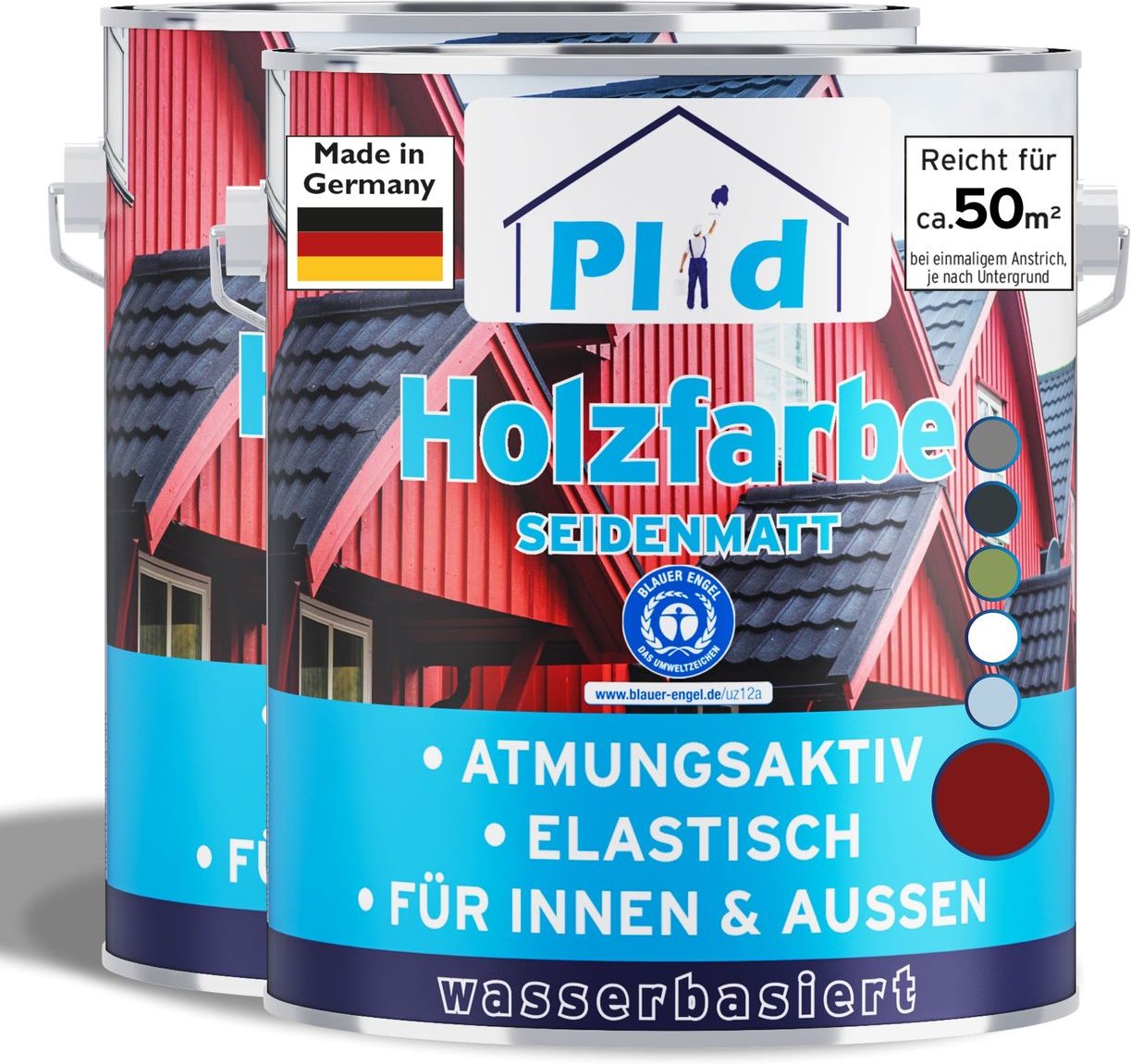 Holzfarbe 5l Schwedenrot, für ca. 50m² / Holzlack Schutzfarbe Schnelltrocknend