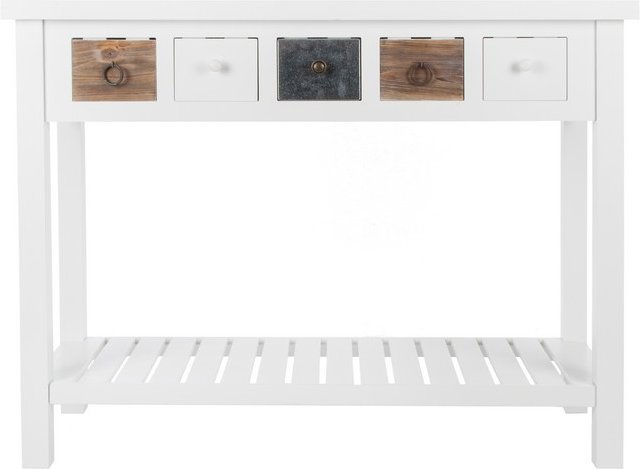 My Flair Konsole "Iron", mit fünf Schubladen - weiß + mehrfarbig antik