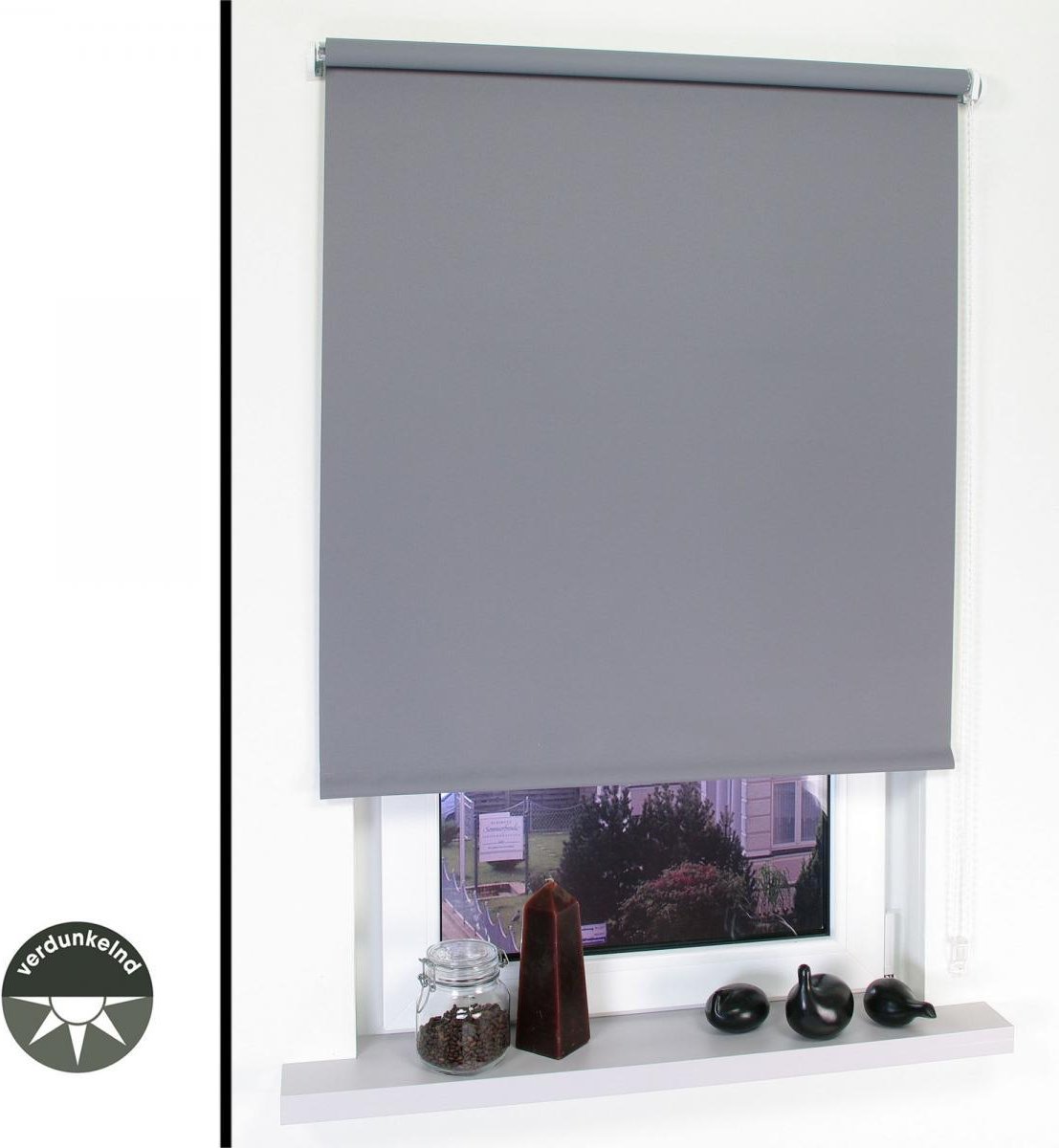 Seitenzugrollo 122 x 180 cm dunkelgrau