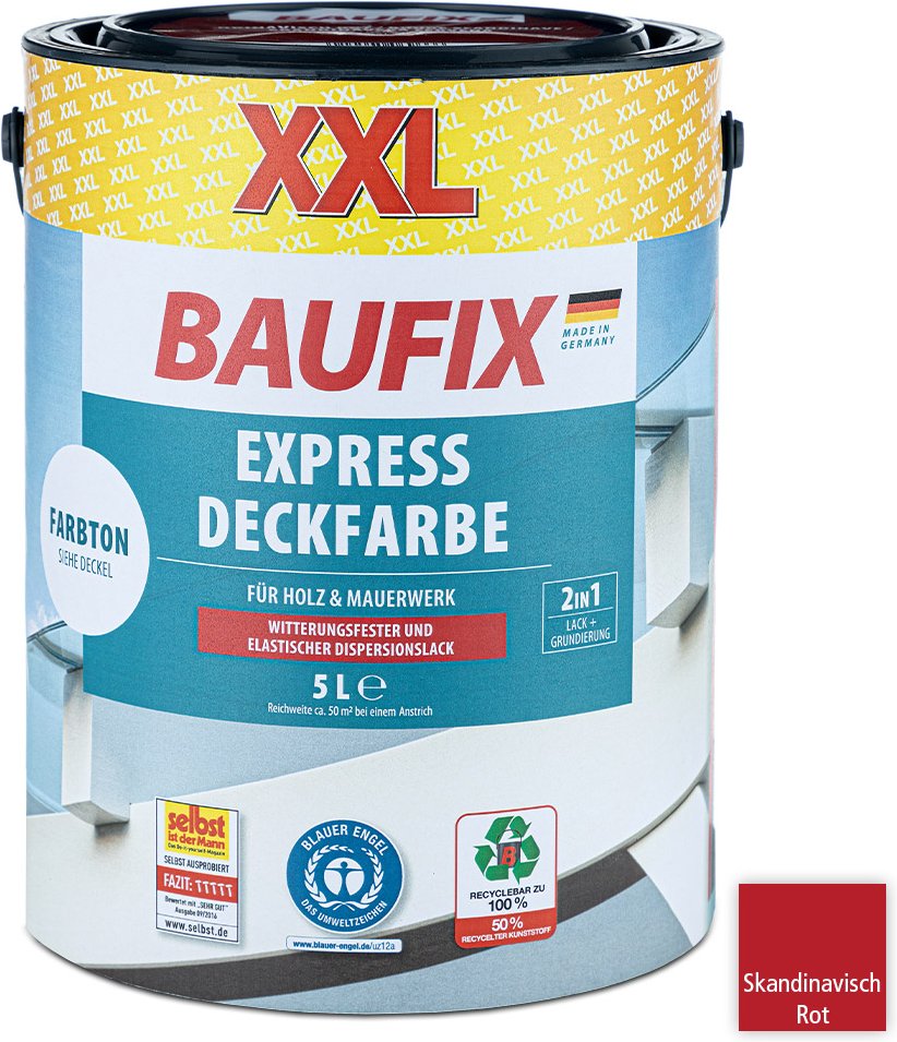 XXL-Express-Deckfarbe 5 Liter - Skandinavisch Rot