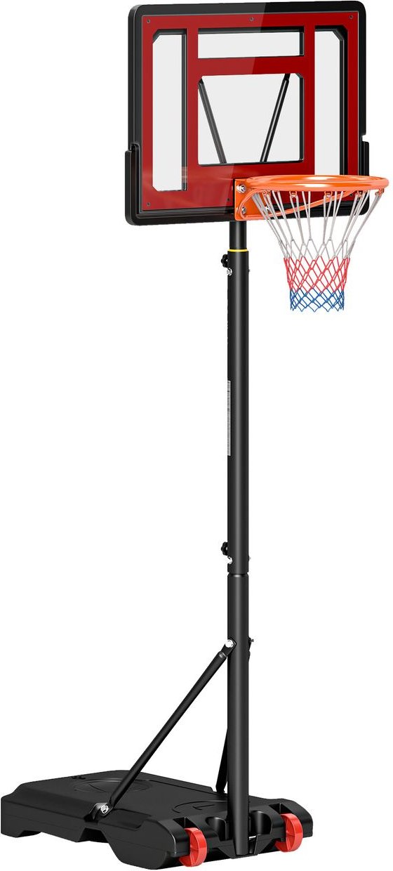 HOMCOM Basketballständer Outdoor mit Rollen, 160-210 cm höhenverstellbar Stahl