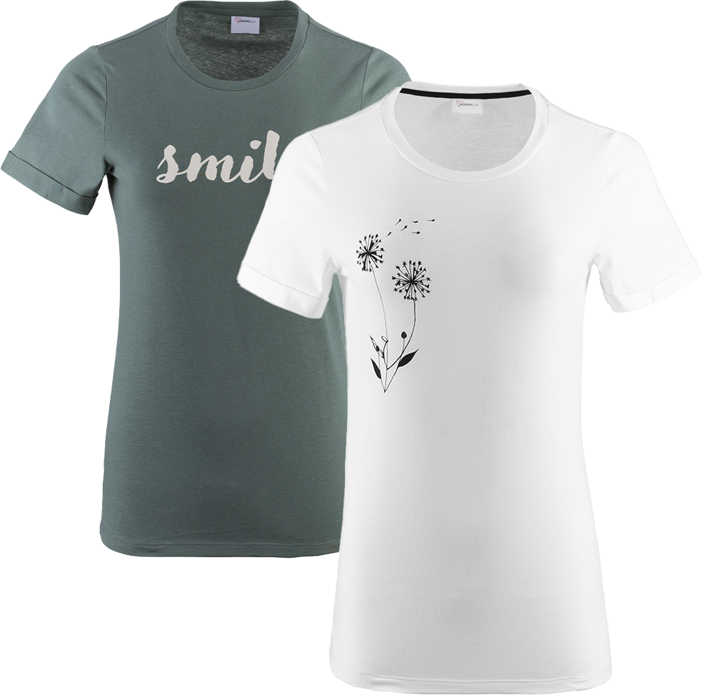 T-Shirt mit Druck 2er-Set für Damen
