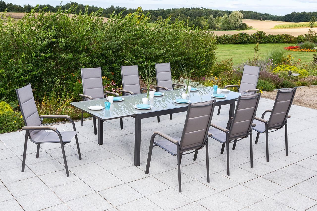 Trivero Set 9tlg. Semi Ausziehtisch