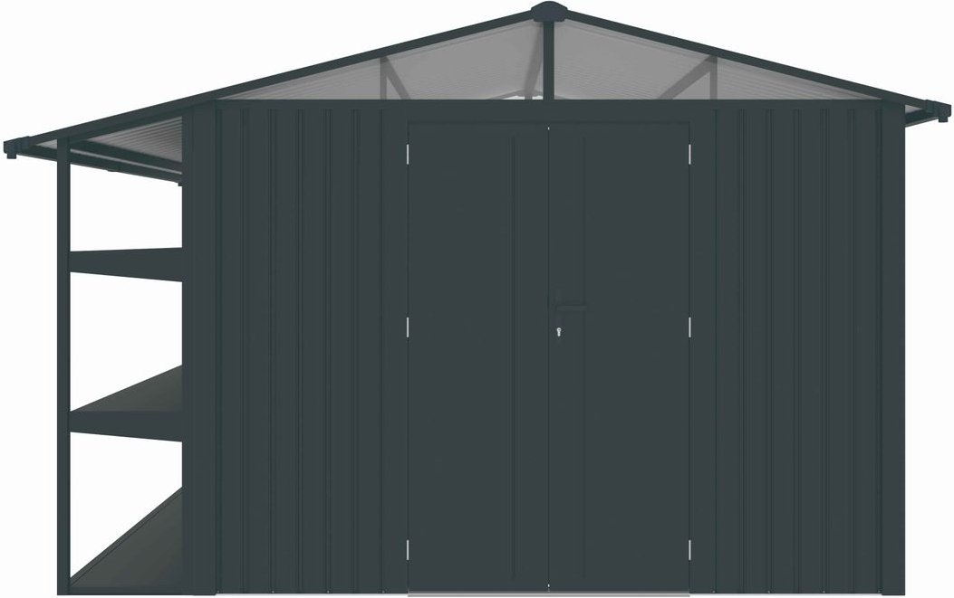 Metallgerätehaus "LAURA", ca. 359 x 296 x 228 cm - Glänzendes Grau