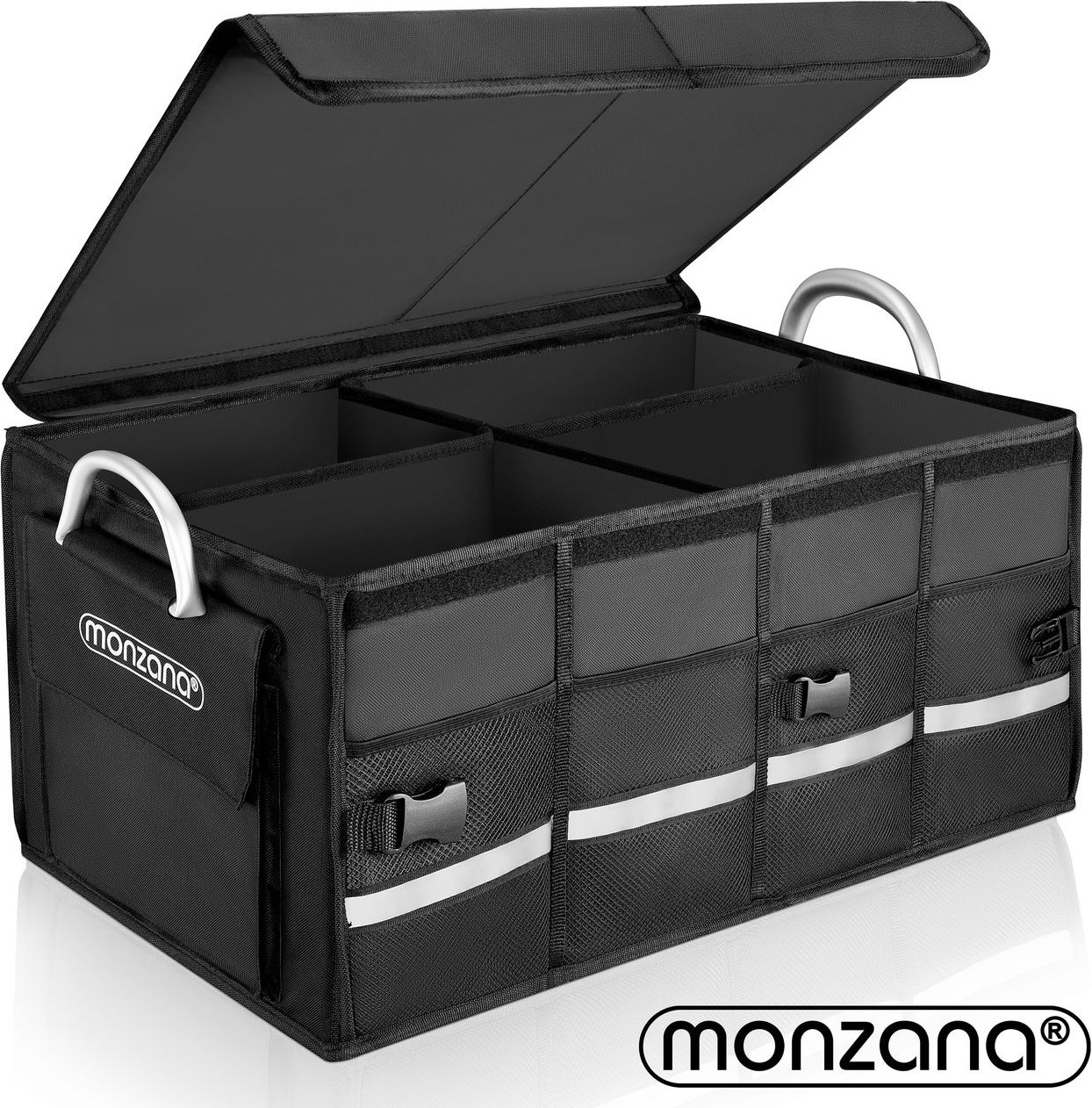 monzana Kofferraumtasche Schwarz 60x35x30cm