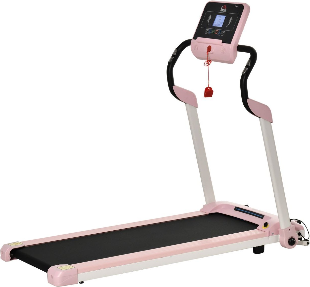 Laufband Klappbar elektrisch 400 W 1-12 km/h 1,5HP LCD-Display Handyhalterung geeignet für Home Gym Indoor Fitness Rosa ...