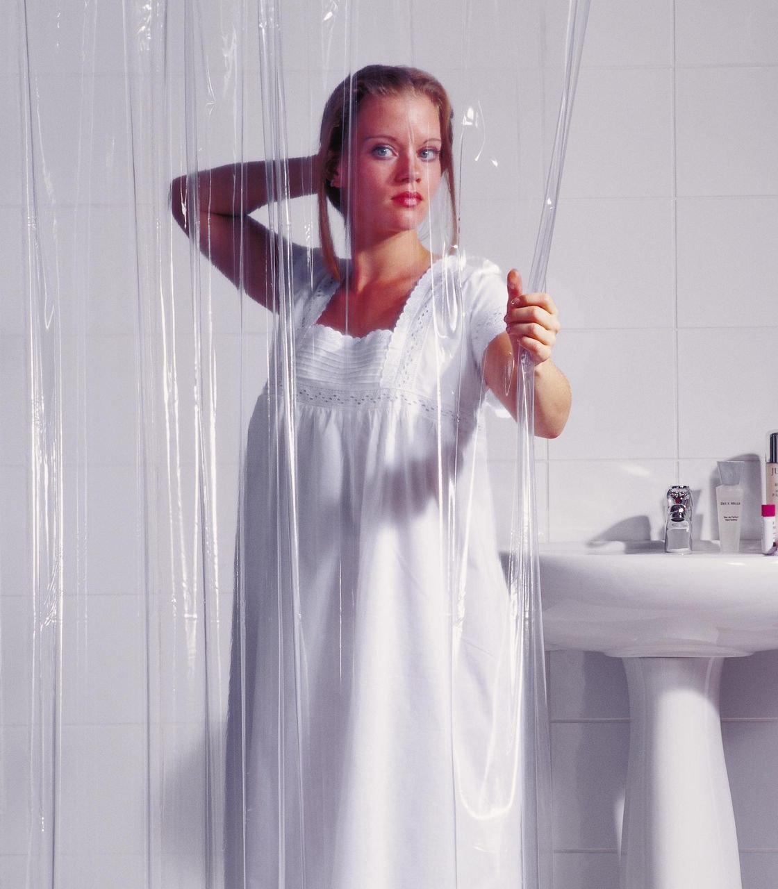 Duschvorhang Folie Brillant ca. 180x200 cm, transparent, inkl. Ringe,