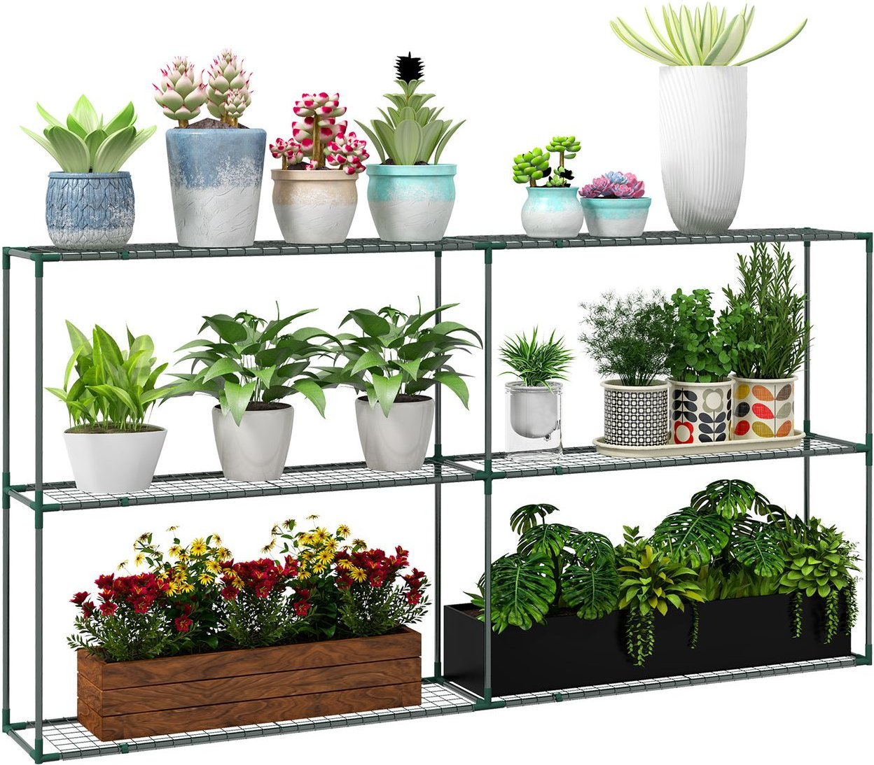 Pflanzenregal, Blumenregal Pflanzentreppe mit 3 Stufen, für Garten