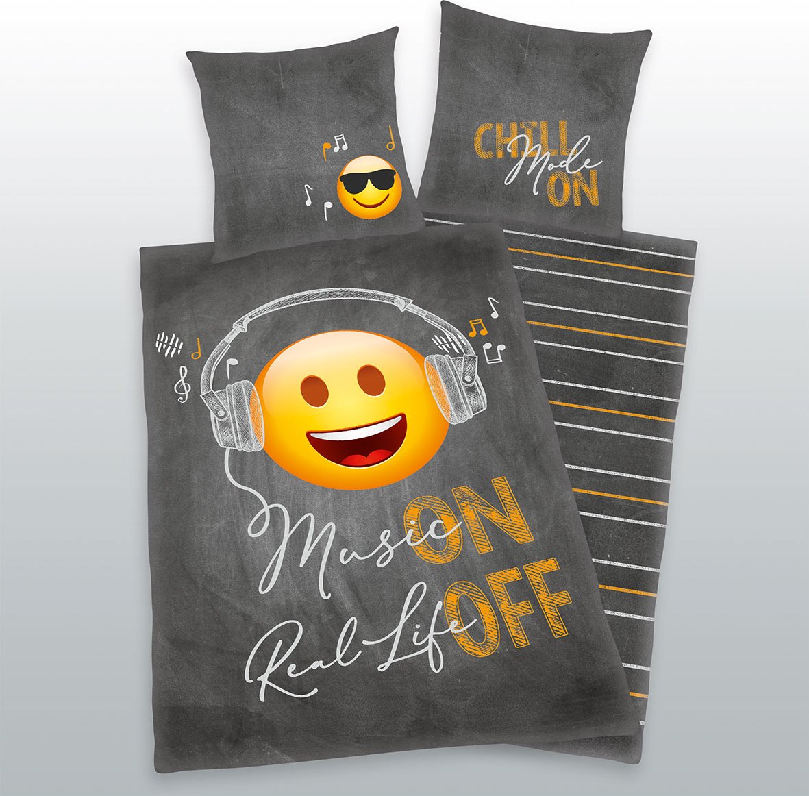 Emot!x Bettwäsche Größe 80x80 + 155x220 cm