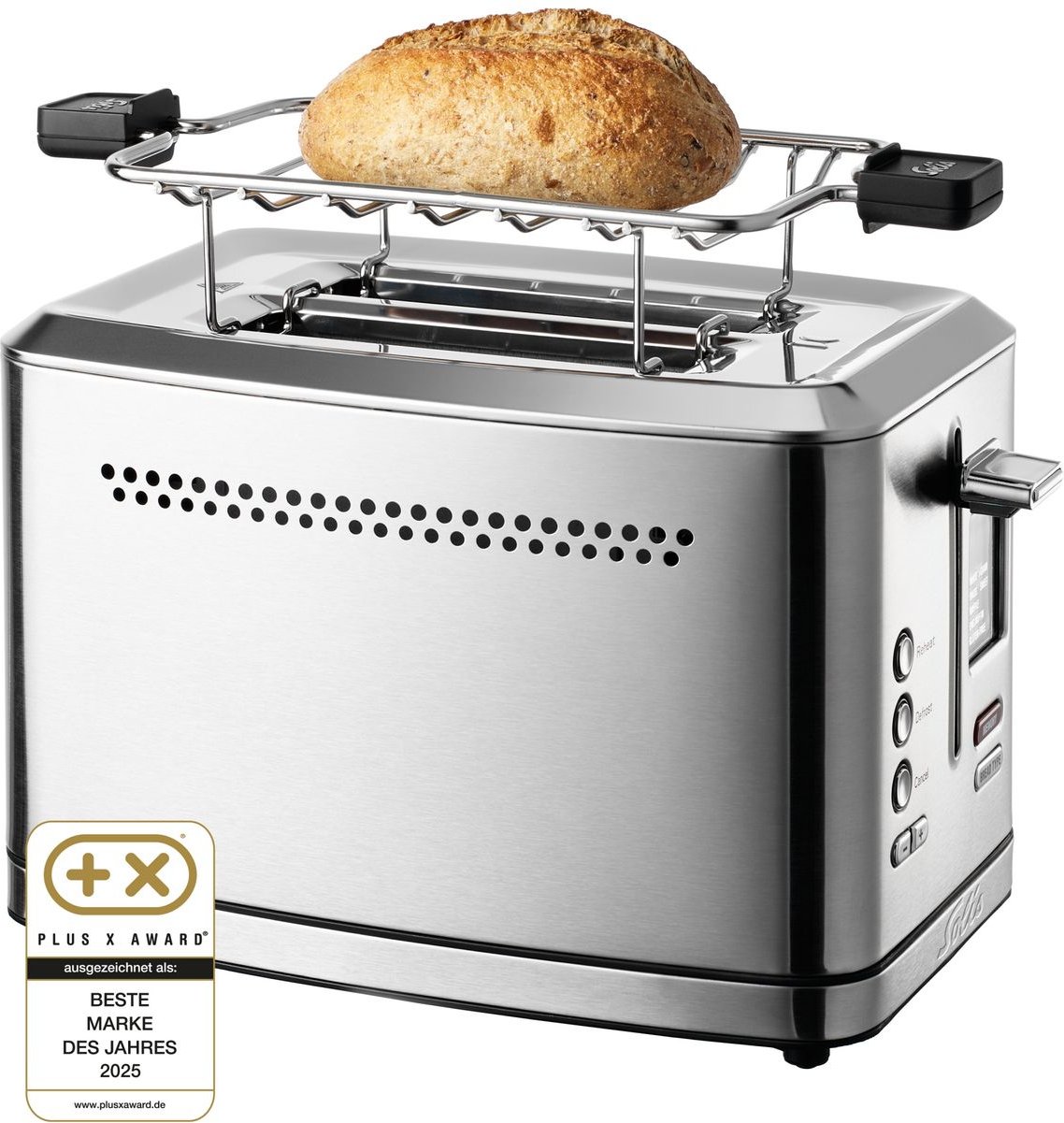 Thumbnail - Flex- Toaster m. Brötchenaufsatz (Typ 8004) Edelstahl Zwei-Schlitz Toaster