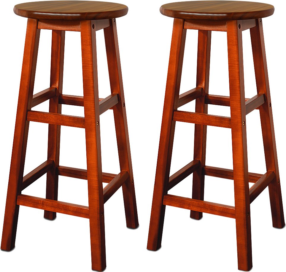 Deuba 2er Set Barhocker Akazien-Holz braun