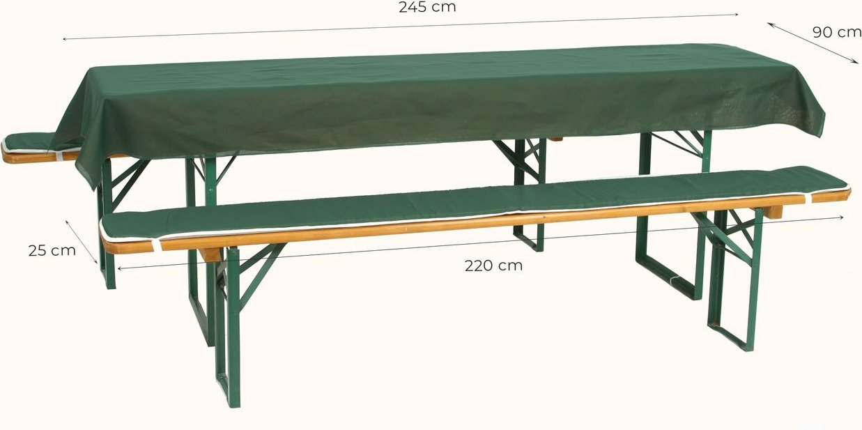 3-tlg. Festzeltgarnitur-Auflage für 70er Tisch