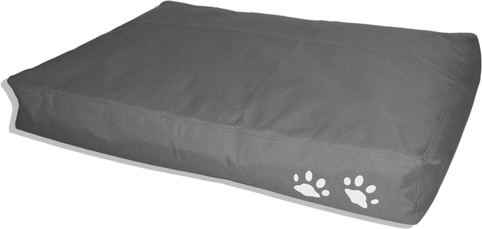Outdoorfähiges Tierkissen Quadratisch mit Pfotendruck, ca. 70x100x15 cm, Farbe: Grau