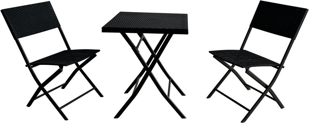 3 tlg. Bistro Set - schwarz