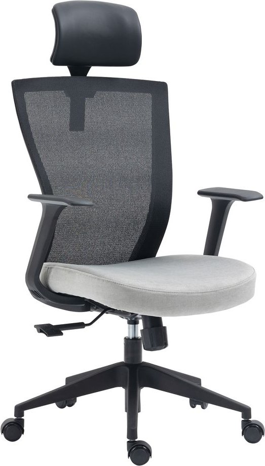 höhenverstellbarer Drehstuhl FM-2523 Bezug grau / Mesh schwarz