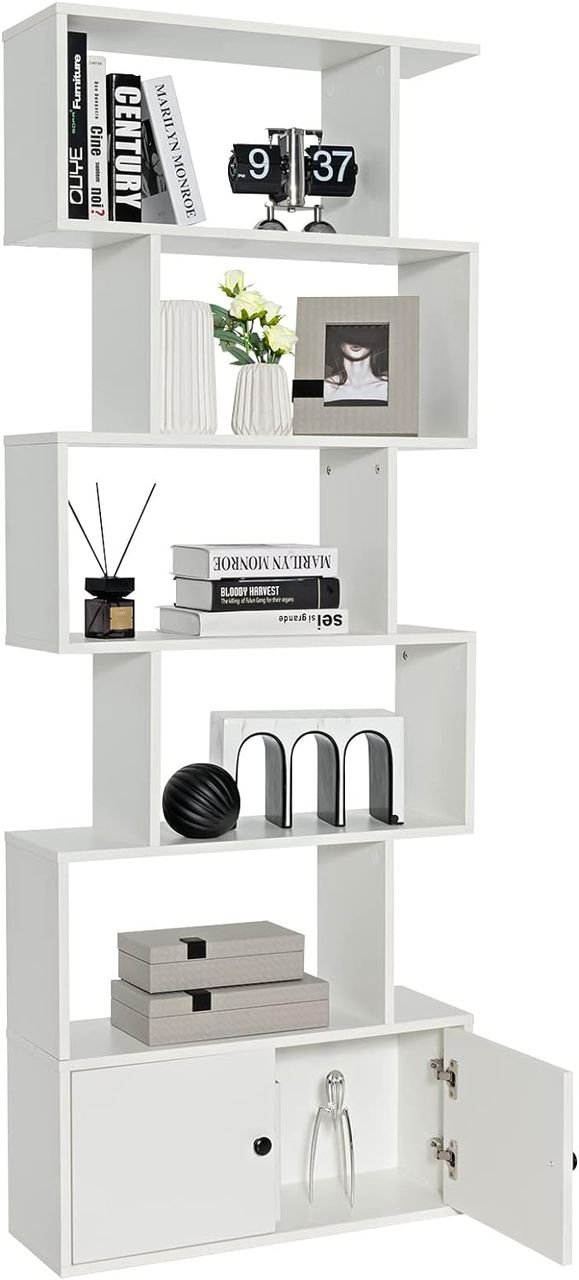 Bücherregal, Standregal mit Türen, 183 x 70 x 23 cm