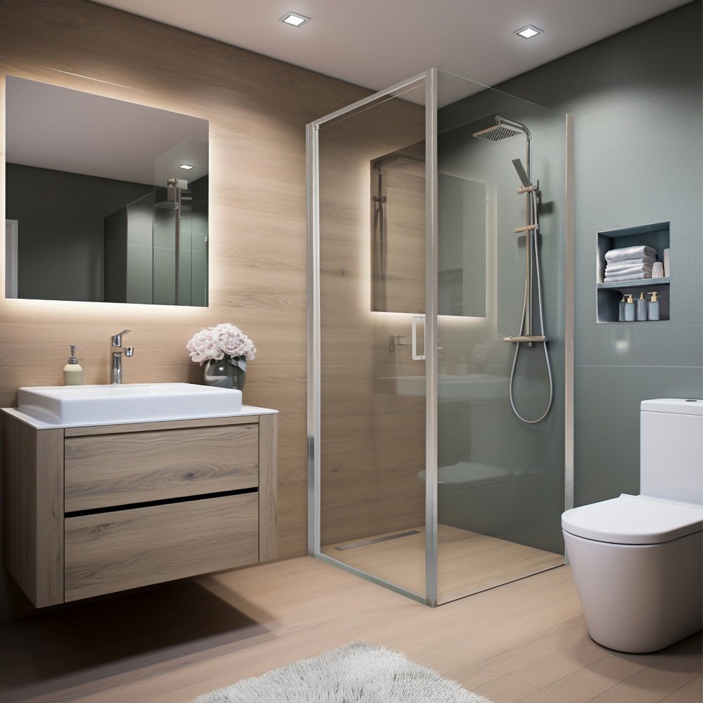 Duschkabine LIVIA - 100 x 195 cm Chrom